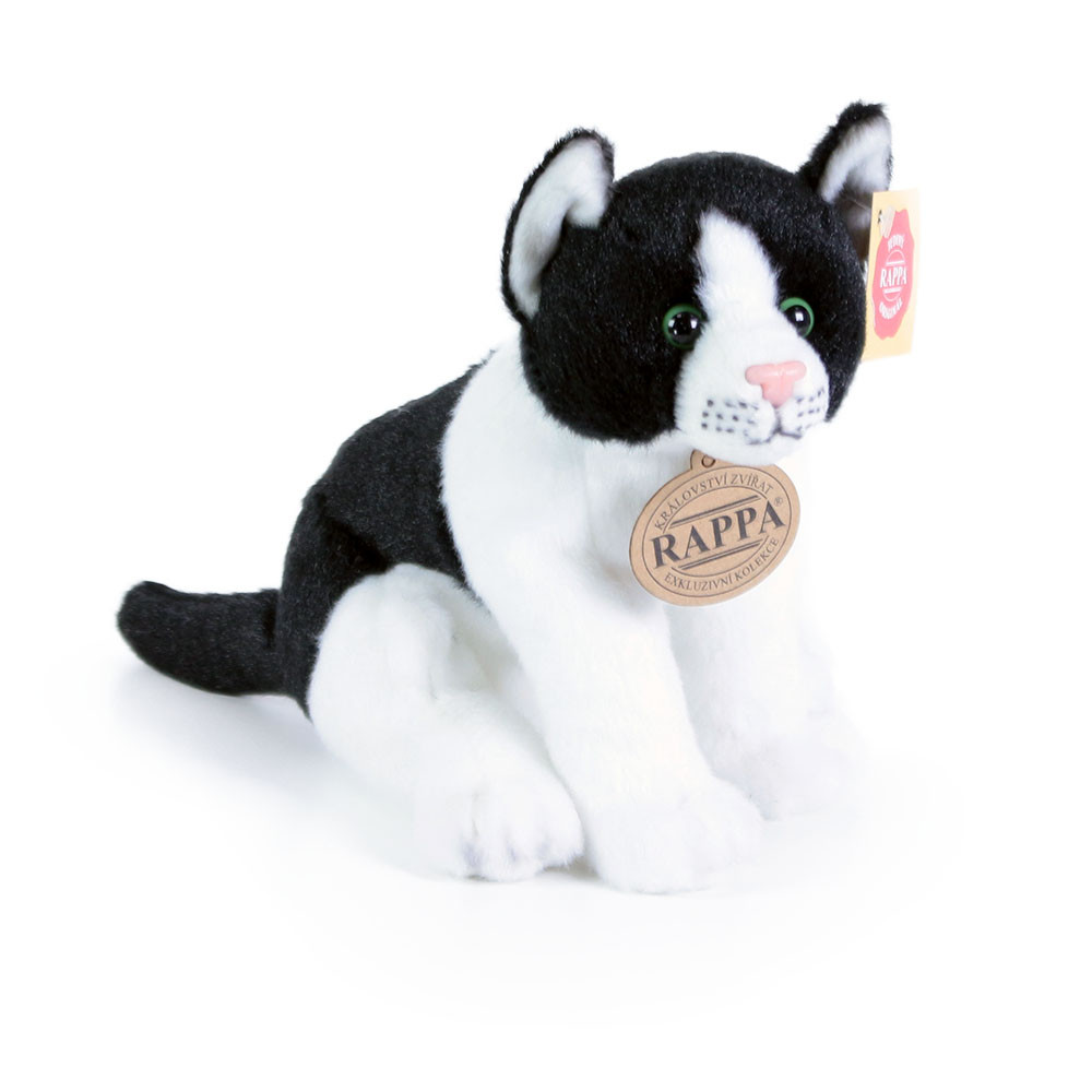 Jucărie din pluș – Pisicuță alb cu negru în șezut, 14 cm edituradiana.ro