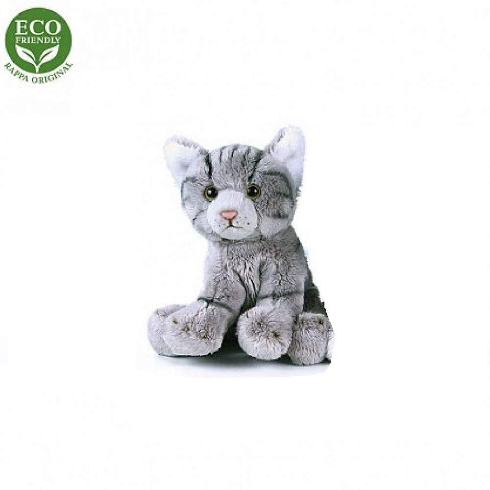 Jucărie din pluș – Pisicuță gri în șezut, 14 cm edituradiana.ro