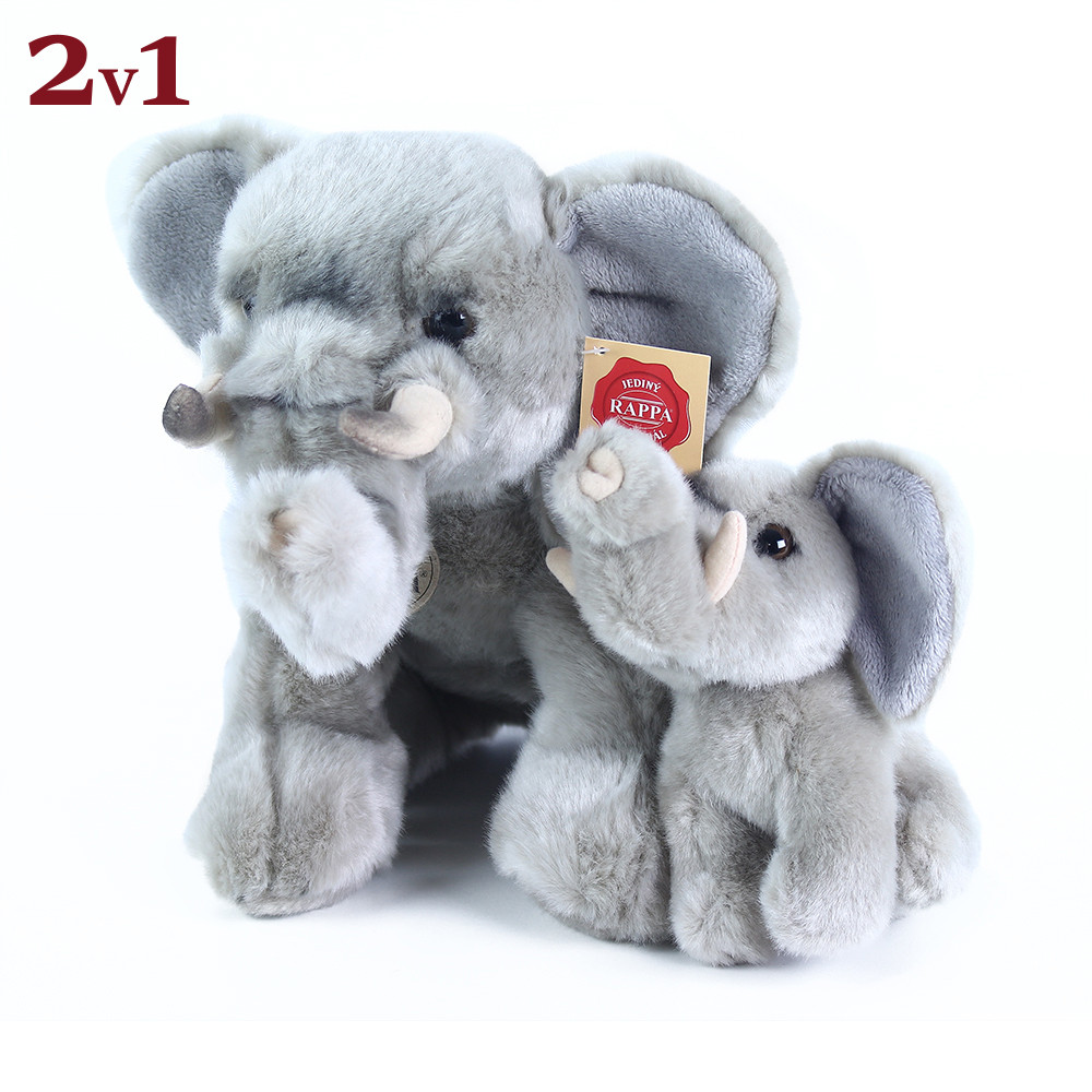 Jucărie din pluș – Elefant, 27 cm cu pui, 13 cm Animale poza 2022