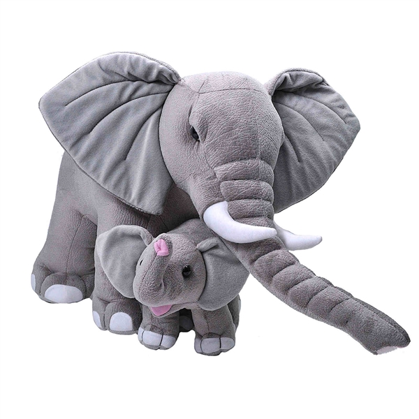 Jucărie din pluș – Elefant, 76 cm cu pui, 30 cm Animale