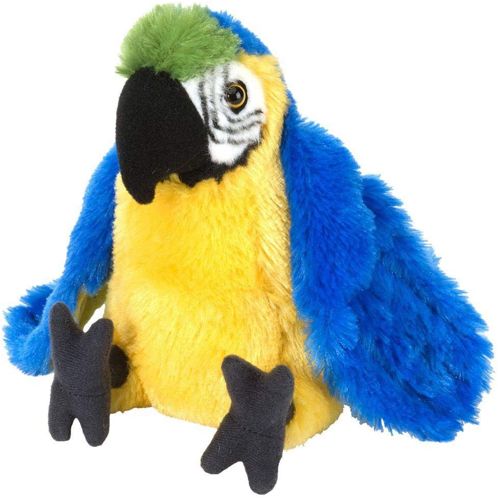 Jucărie din pluș -Papagal macaw albastru cu galben, 18 cm
