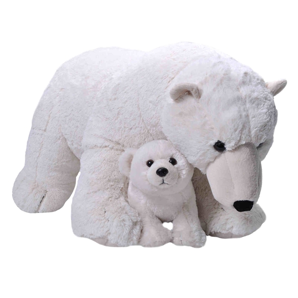 Jucărie din pluș - urs polar, 76 cm cu pui, 30 cm