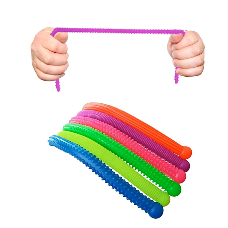 Set de 6 jucării senzoriale antistres - Șerpi elastici texturați