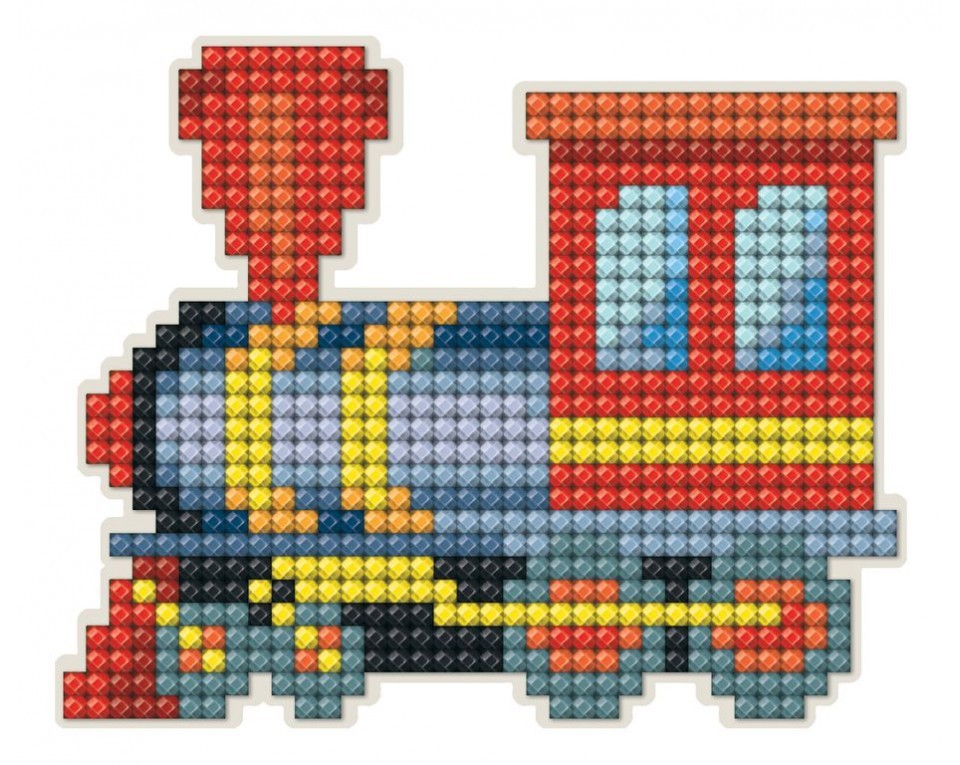 Magnet cu diamante - Locomotivă (1),10 x 8 cm