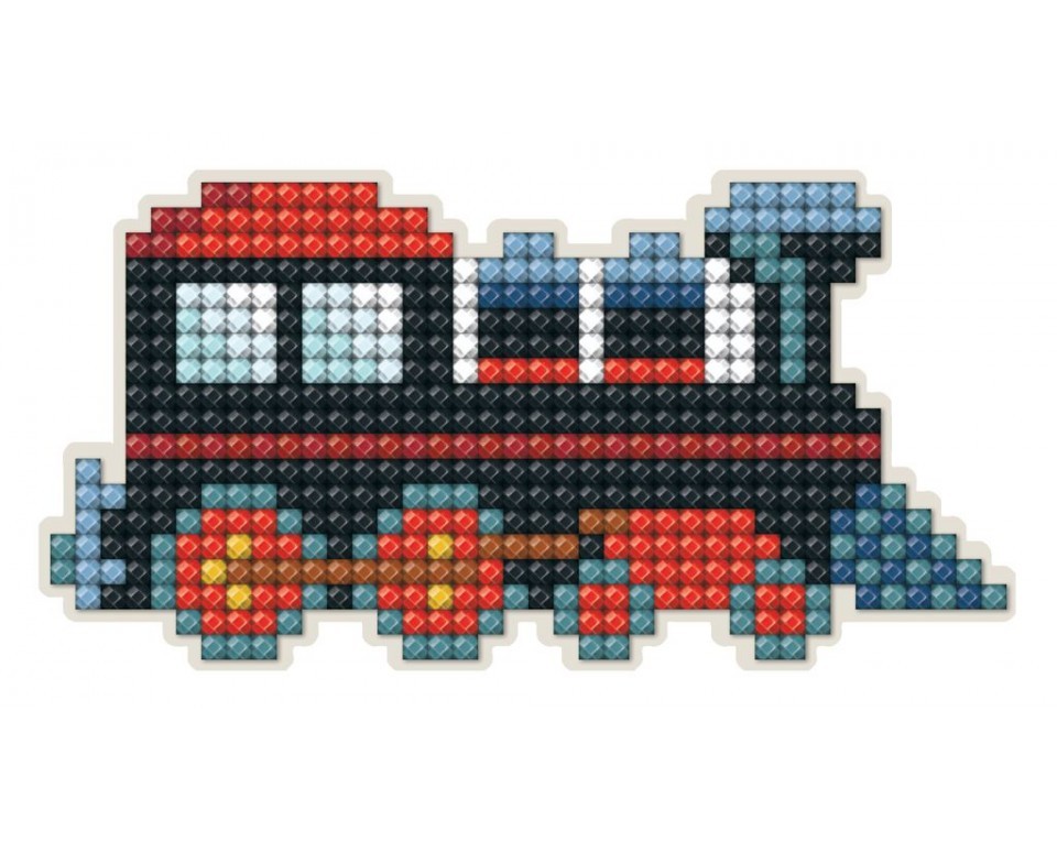 Magnet cu diamante - locomotivă (2), 8 x 5 cm