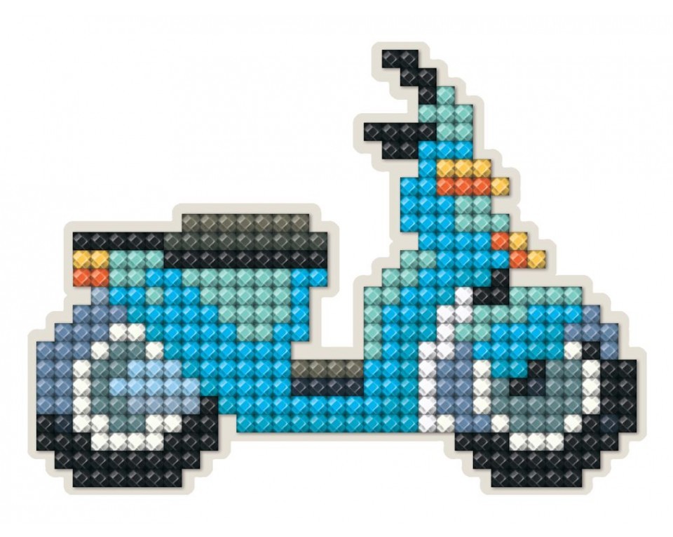 Magnet cu diamante - motocicletă, 9 x 7 cm