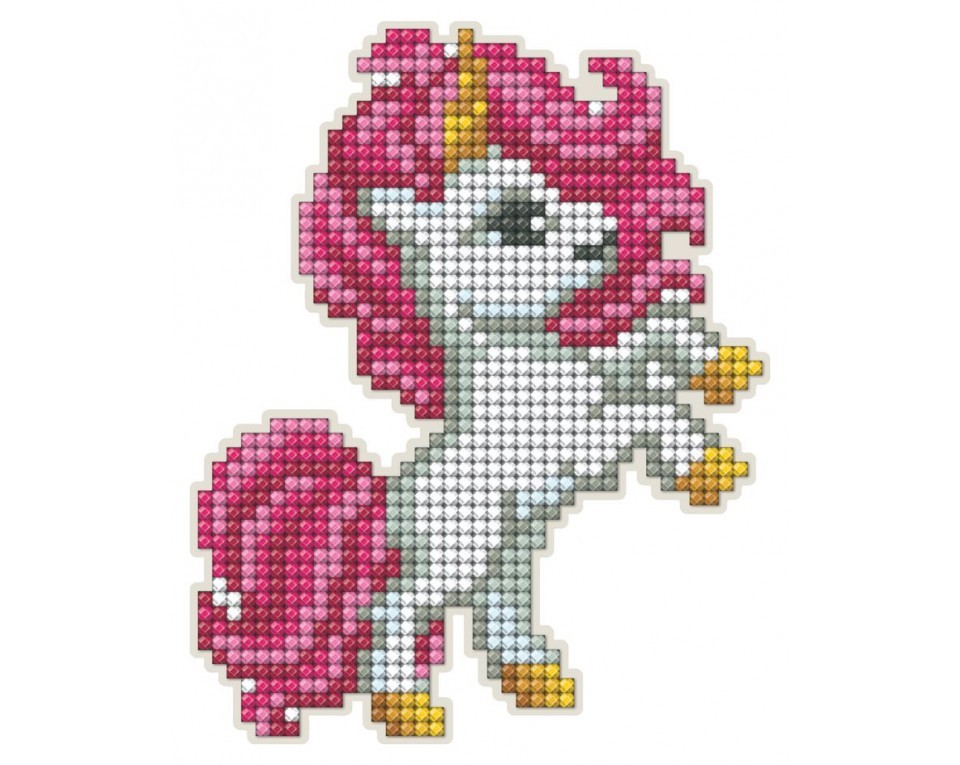 Magnet cu diamante - unicorn