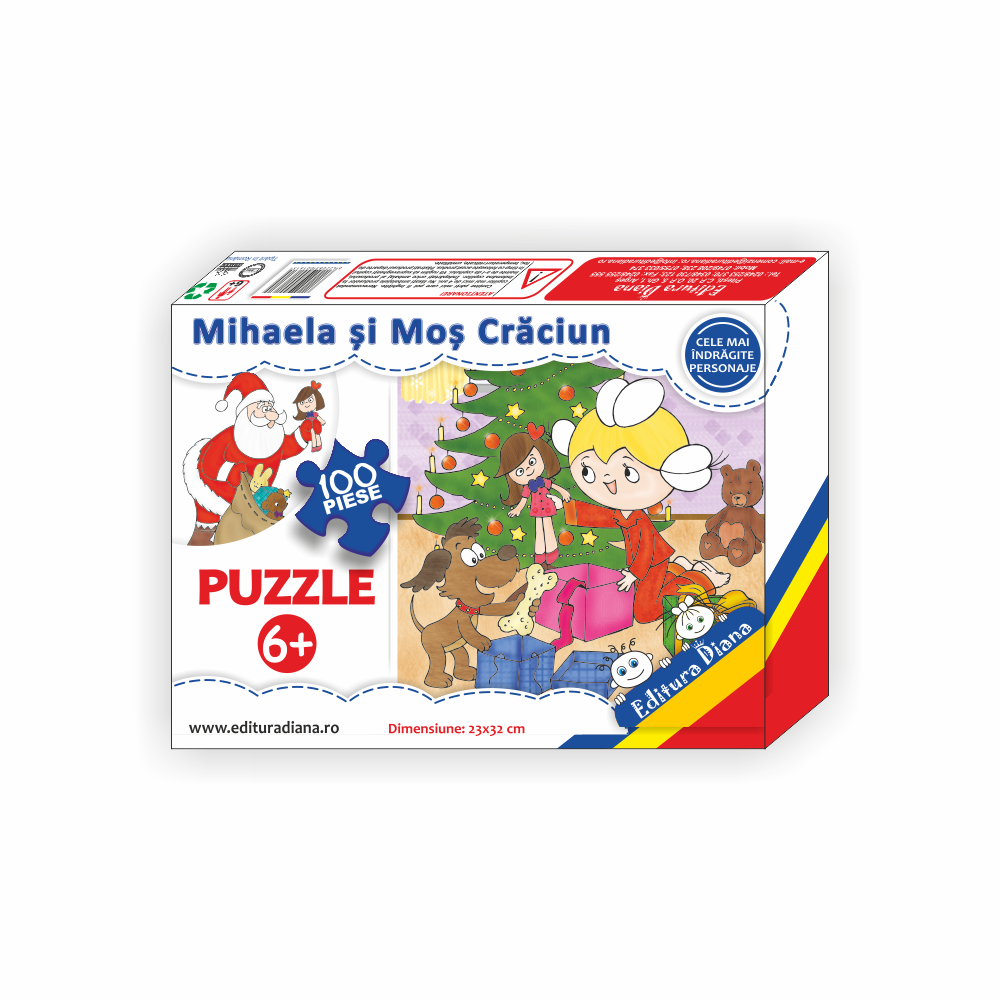 Mihaela și moș crăciun - puzzle 100 piese