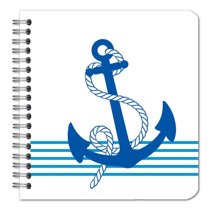 Mini agendă printată - ancoră albastră