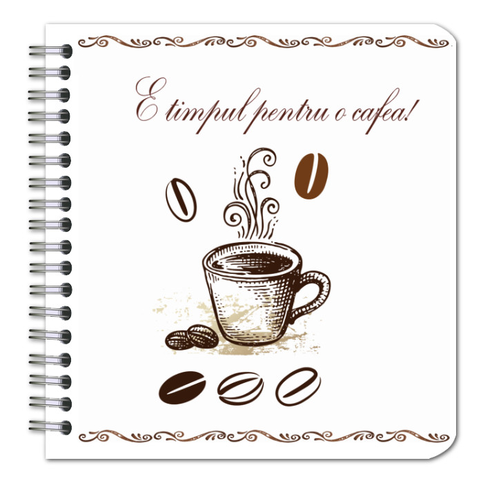 Mini agendă printată - ceașcă de cafea