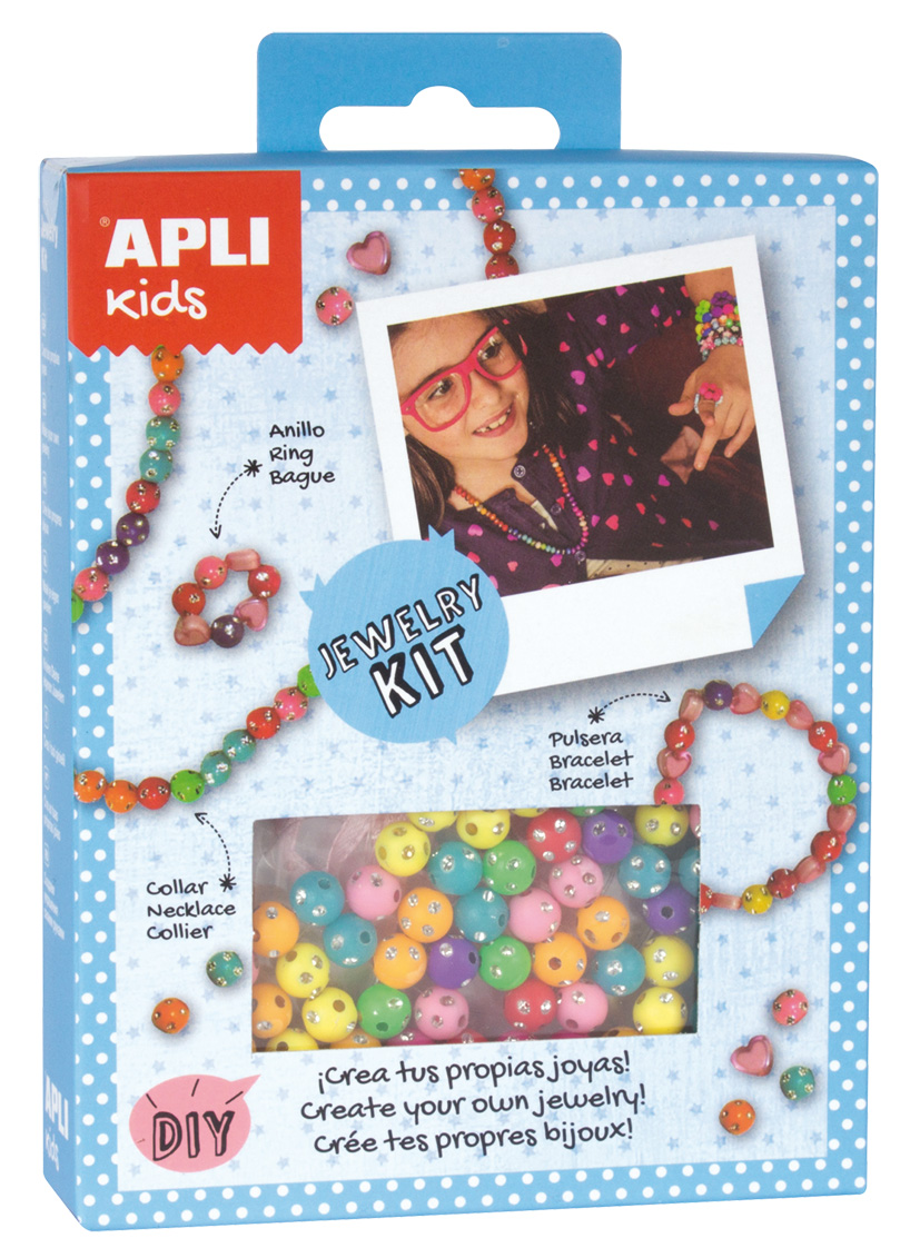 Mini-set de creație cu mărgele asortate și fir din silicon - bijuterii colorate