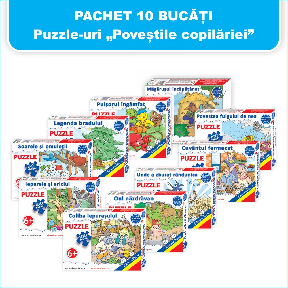 Pachet 10 bucăți - puzzle-uri poveștile copilăriei