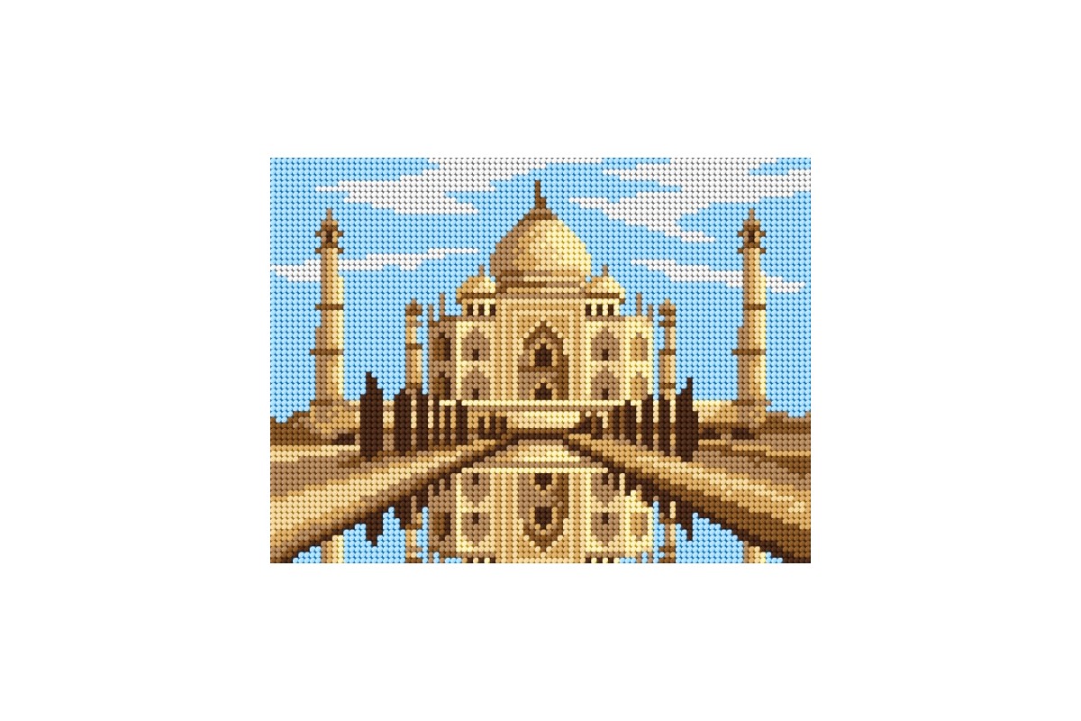 Pânză goblen imprimat fără ață și ac – Taj Mahal, 18 x 24 cm edituradiana.ro
