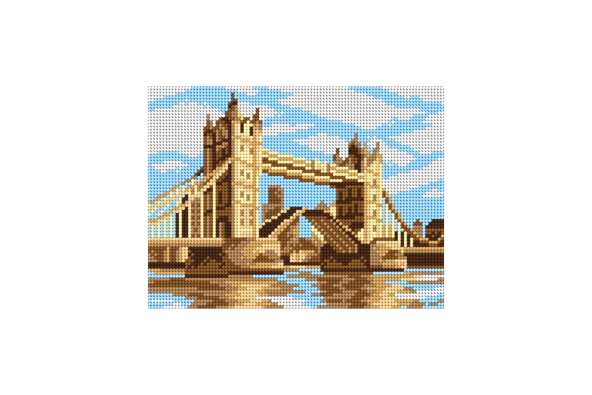 Pânză goblen imprimat fără ață și ac – Tower Bridge, 18 x 24 cm