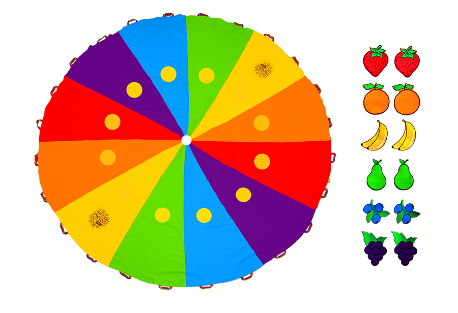 Set parașută educațională Curcubeu și set 12 fructe cu arici edituradiana.ro imagine 2022