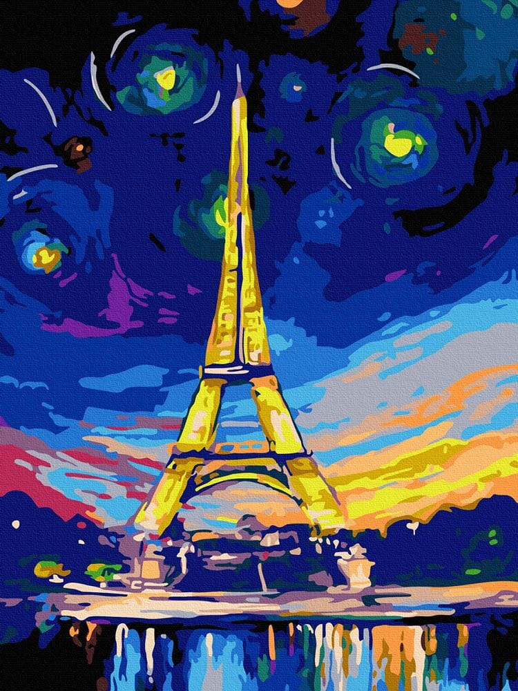 Pictură pe numere -Turnul Eiffel, 30 x 40 cm edituradiana.ro