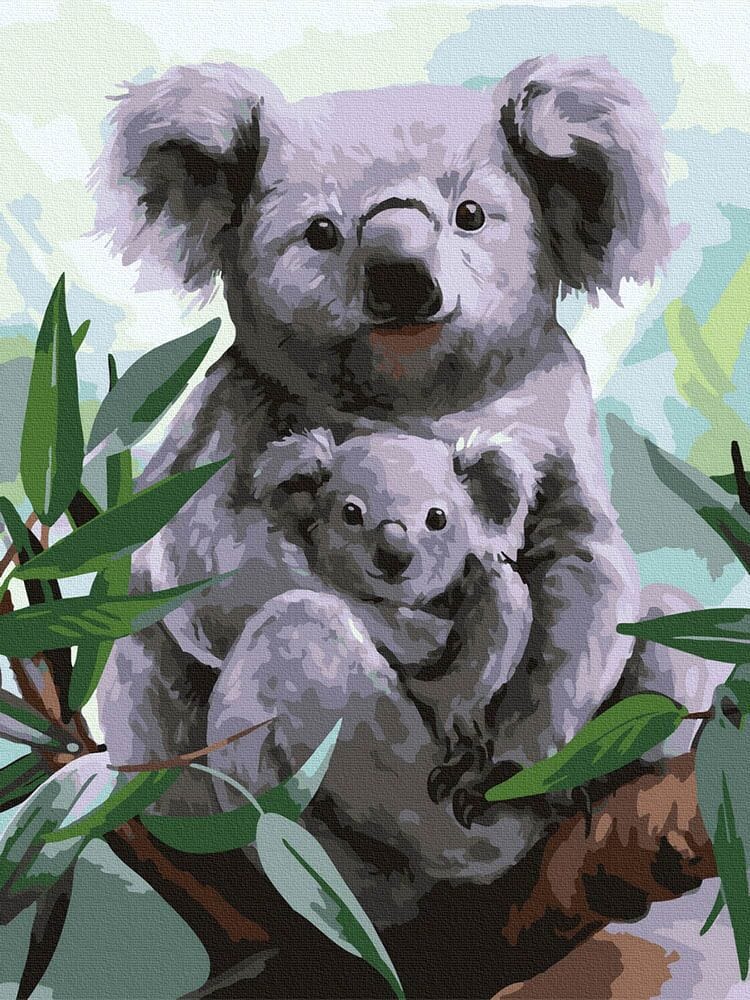 Pictură pe numere -Ursuleți Koala, 30 x 40 cm edituradiana.ro