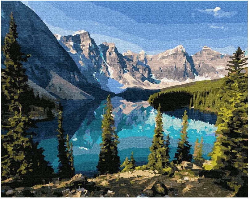 Pictură pe numere – Lacul de la munte, 50 x 65 cm edituradiana.ro imagine 2022