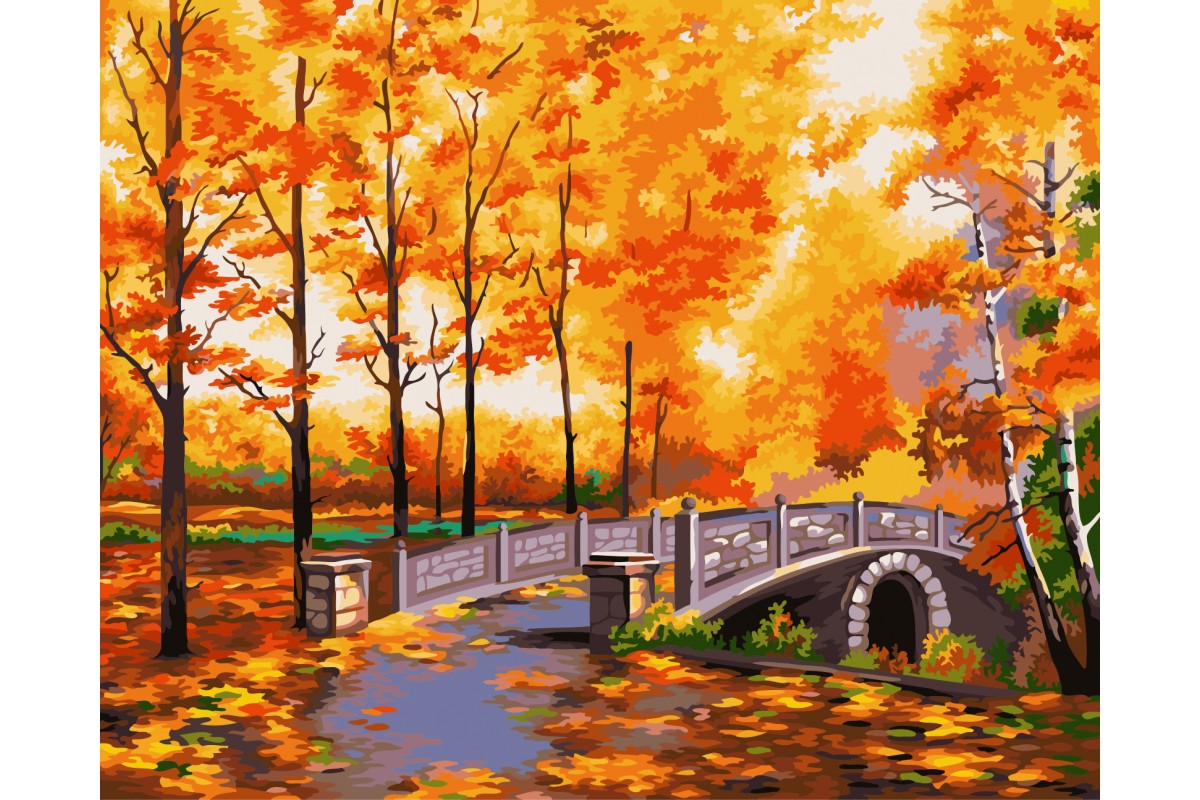 Pictură pe numere – Toamnă aurie, 40 x 50 edituradiana.ro imagine 2022