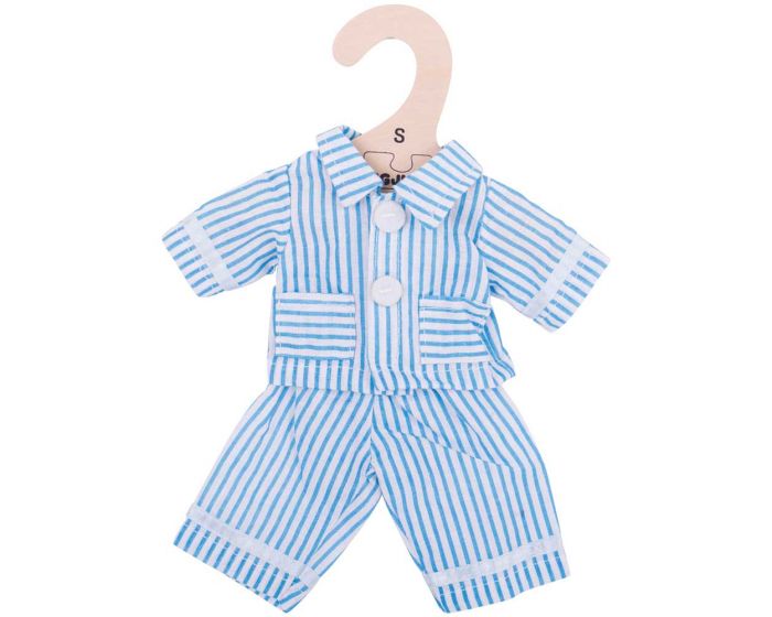 Vezi detalii pentru Pijamale albastre pentru păpuși, 28 cm