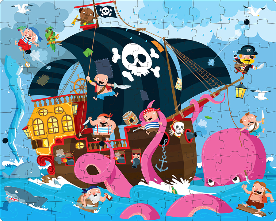 Pirați – Carte + puzzle uriaș Carte poza 2022