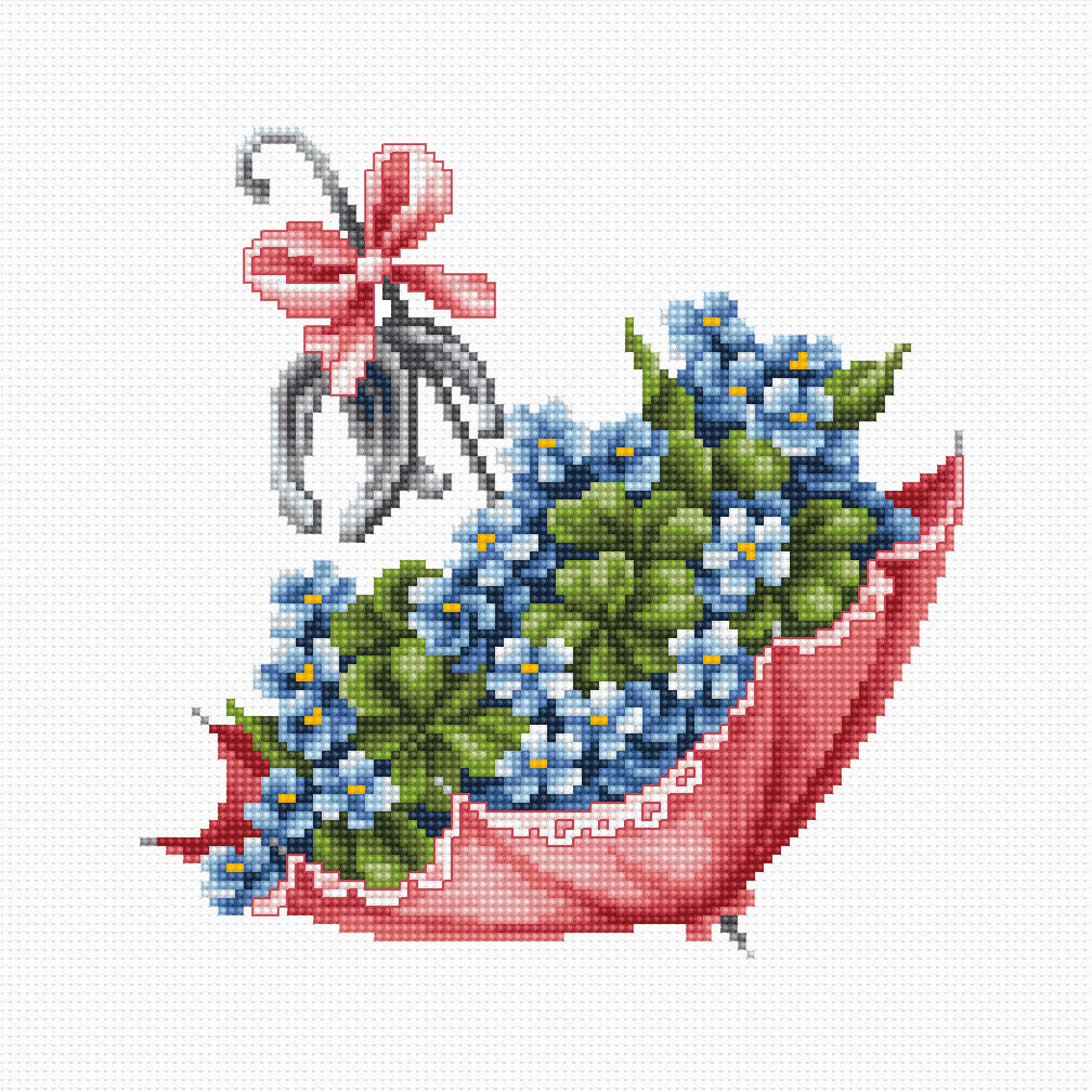 Prima mea broderie – Umbrelă roșie cu flori edituradiana.ro imagine 2022