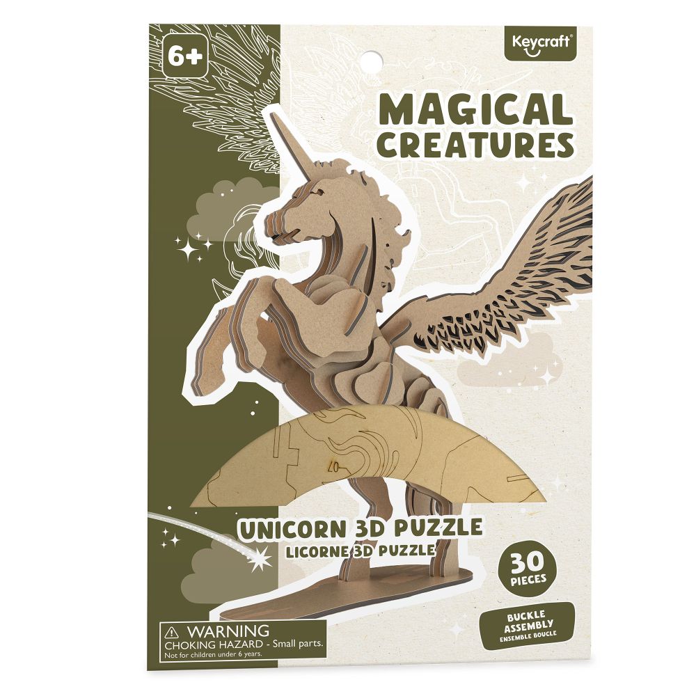 Puzzle 3D cu 30 de piese din lemn - Unicorn