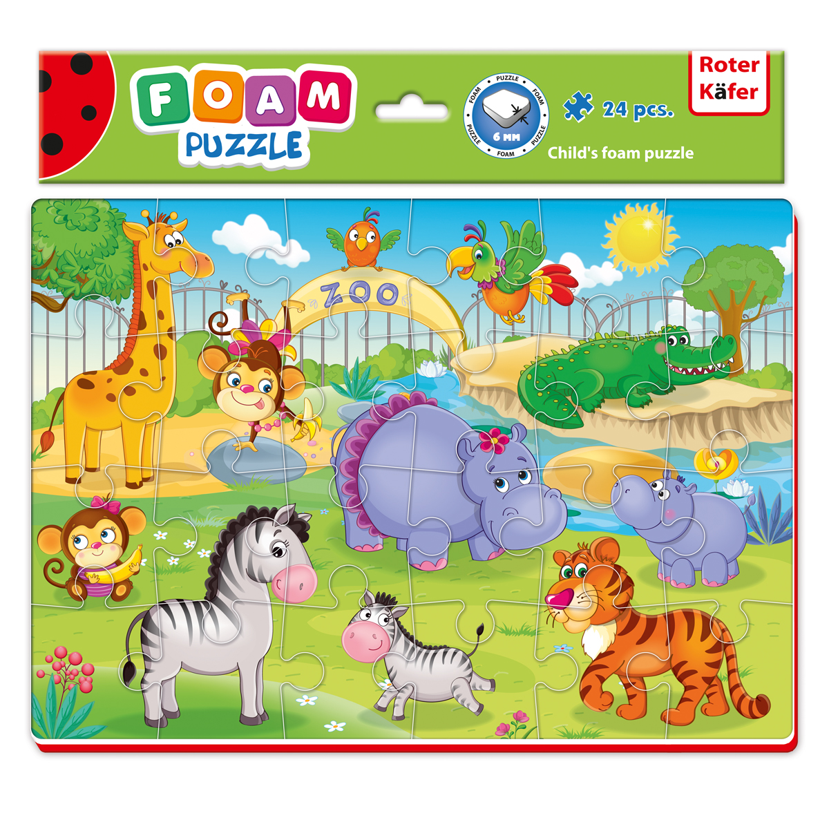 Puzzle cu 24 piese din spumă – Animale de la Zoo edituradiana.ro