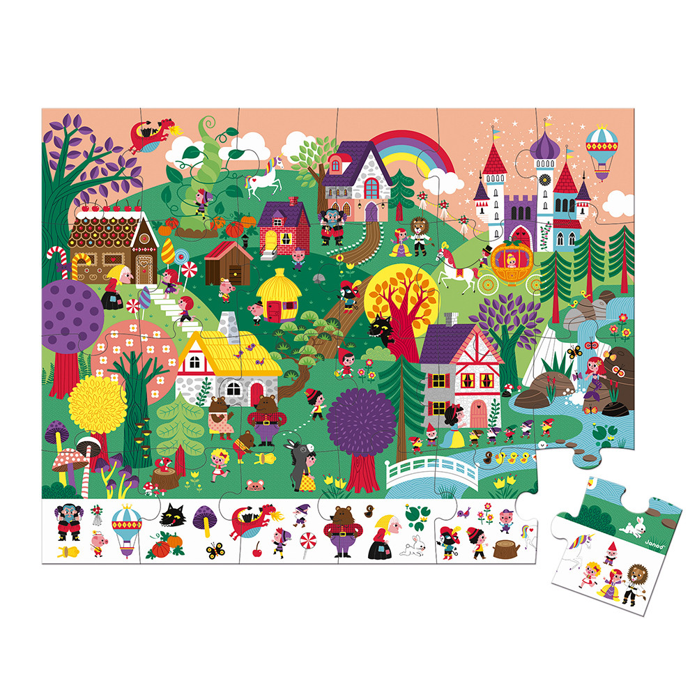 Puzzle de observație cu 24 de piese din carton - povești