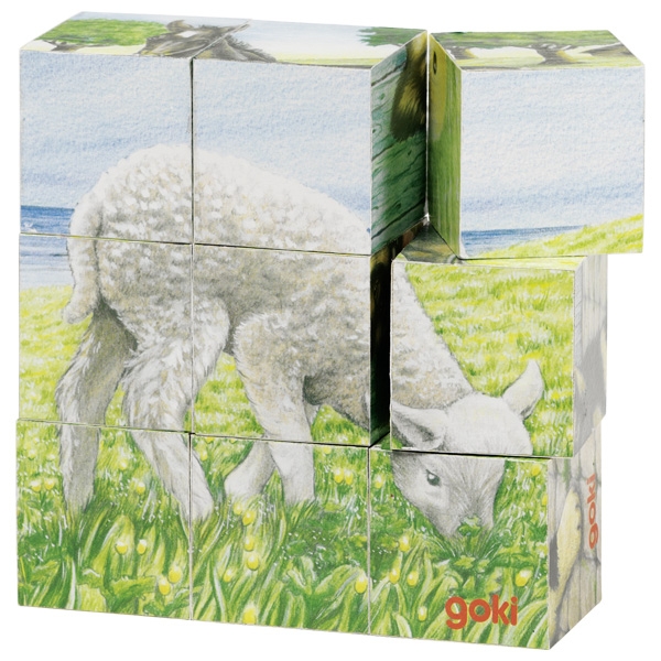 Vezi detalii pentru Puzzle din cuburi- Animale de la fermă