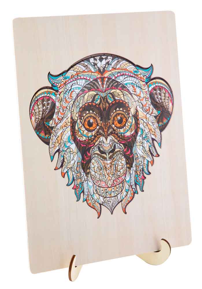 Puzzle din lemn cu 132 de piese în forme deosebite – Maimuță edituradiana.ro imagine 2022
