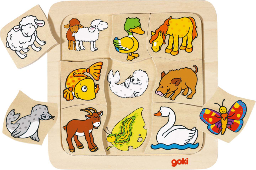 Puzzle din lemn - unde este puiul meu?