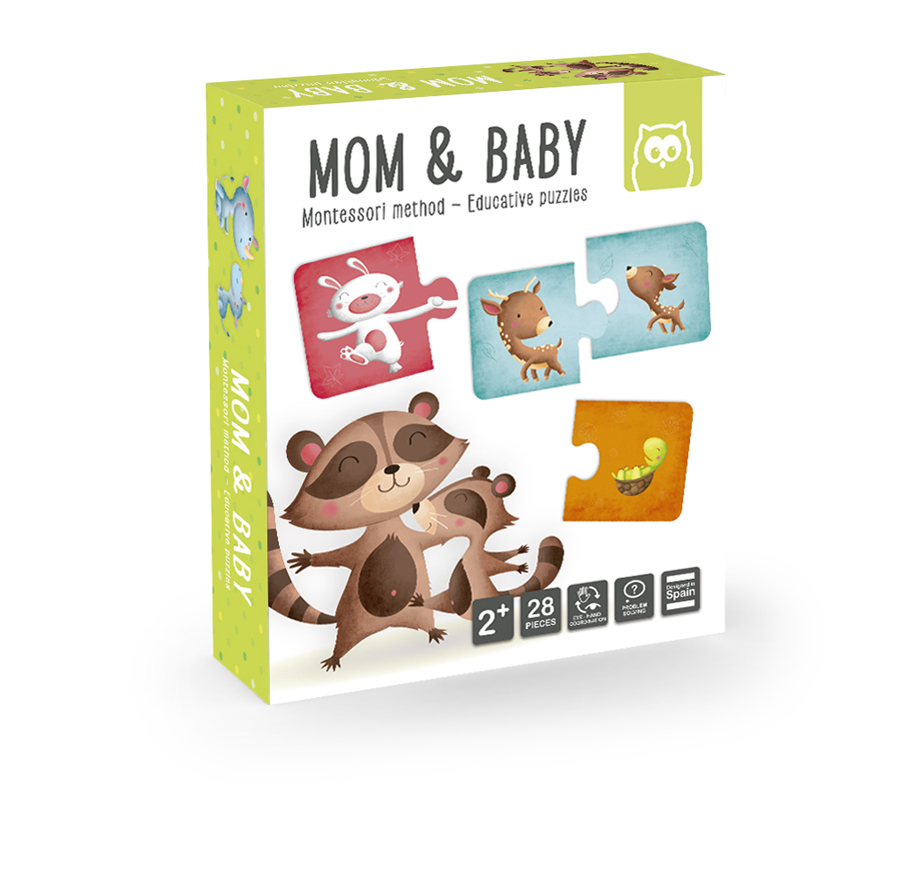 Puzzle educativ Montessori - Mama și puiul