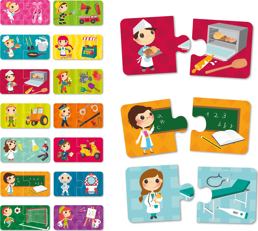 Puzzle educativ Montessori – Învățăm profesiile edituradiana.ro imagine 2022