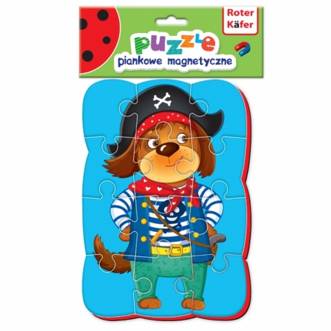 Puzzle magnetic cu 12 piese din spumă - cățelul pirat