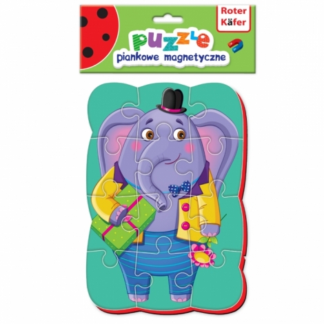 Puzzle magnetic cu 12 piese din spumă – Elefantul elegant edituradiana.ro