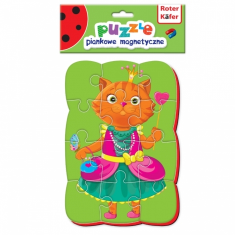 Puzzle magnetic cu 12 piese din spumă - prințesa pisicuță