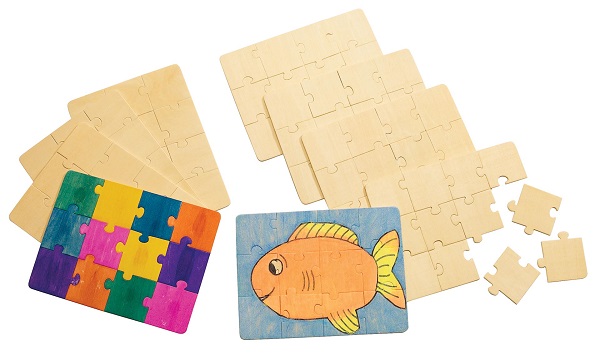 Vezi detalii pentru Puzzle necompletat din lemn - 12 piese, 15 x 12 