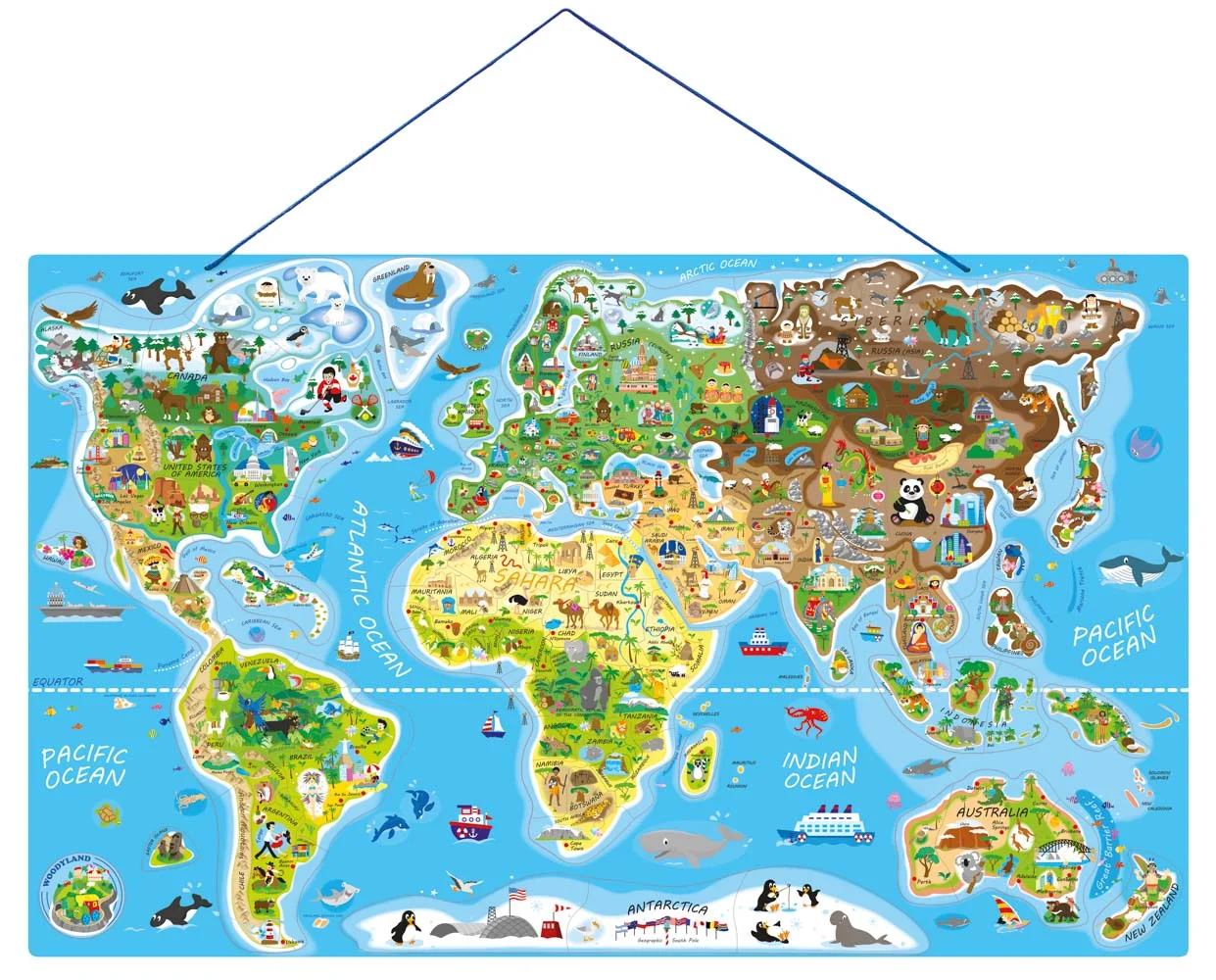 Puzzle și joc - Harta magnetică a lumii