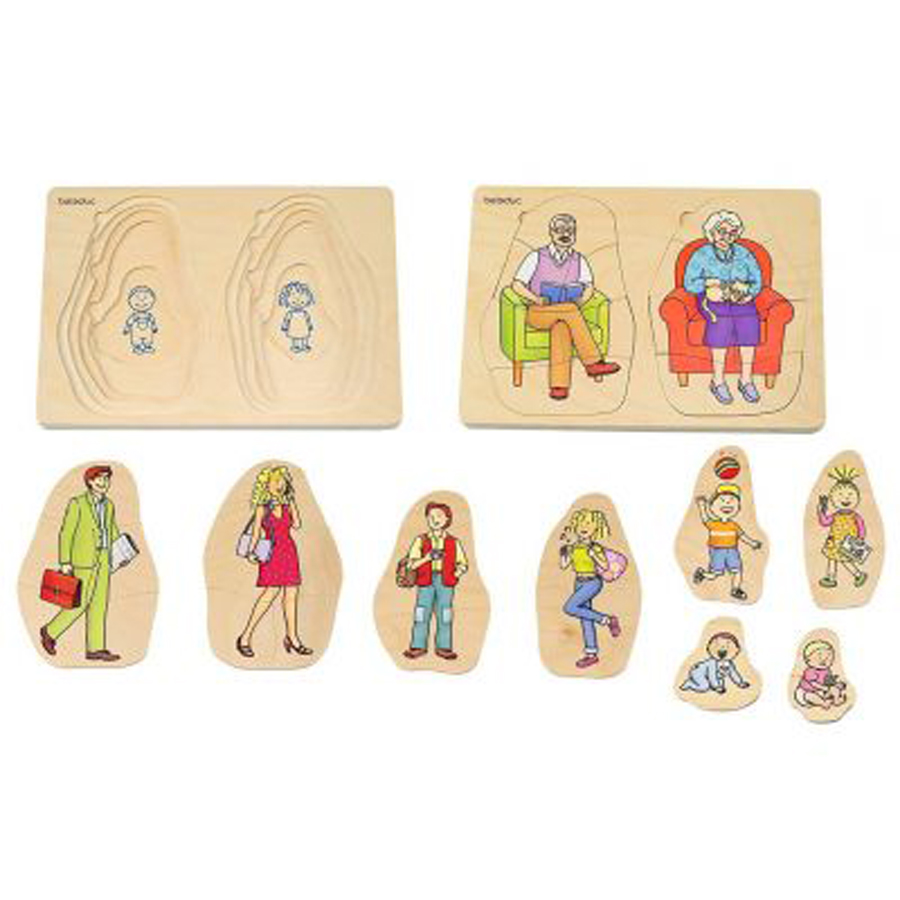 Puzzle stratificat - bunica și bunicul