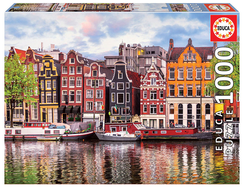 Puzzle cu 1000 de piese – Case din Amsterdam imagine 2022