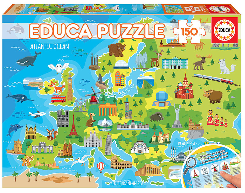 Puzzle cu 150 de piese – Harta Europei edituradiana.ro