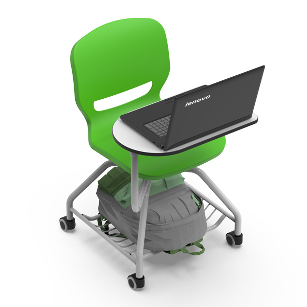 Scaun cu măsuţă de scris și suport pentru ghiozdan, ERGOS SHELL NOTE 360, Verde imagine 2022