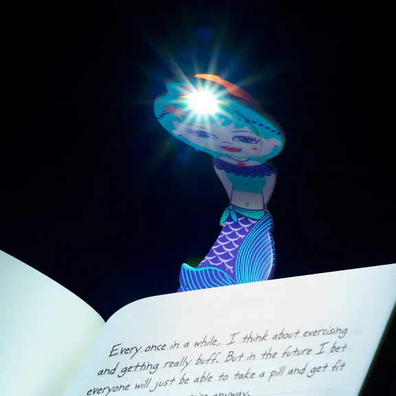 Vezi detalii pentru Semn de carte flexibil cu lumină - Sirenă mov