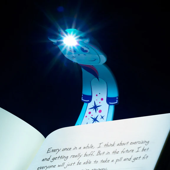 Semn de carte flexibil cu lumină - Unicorn albastru