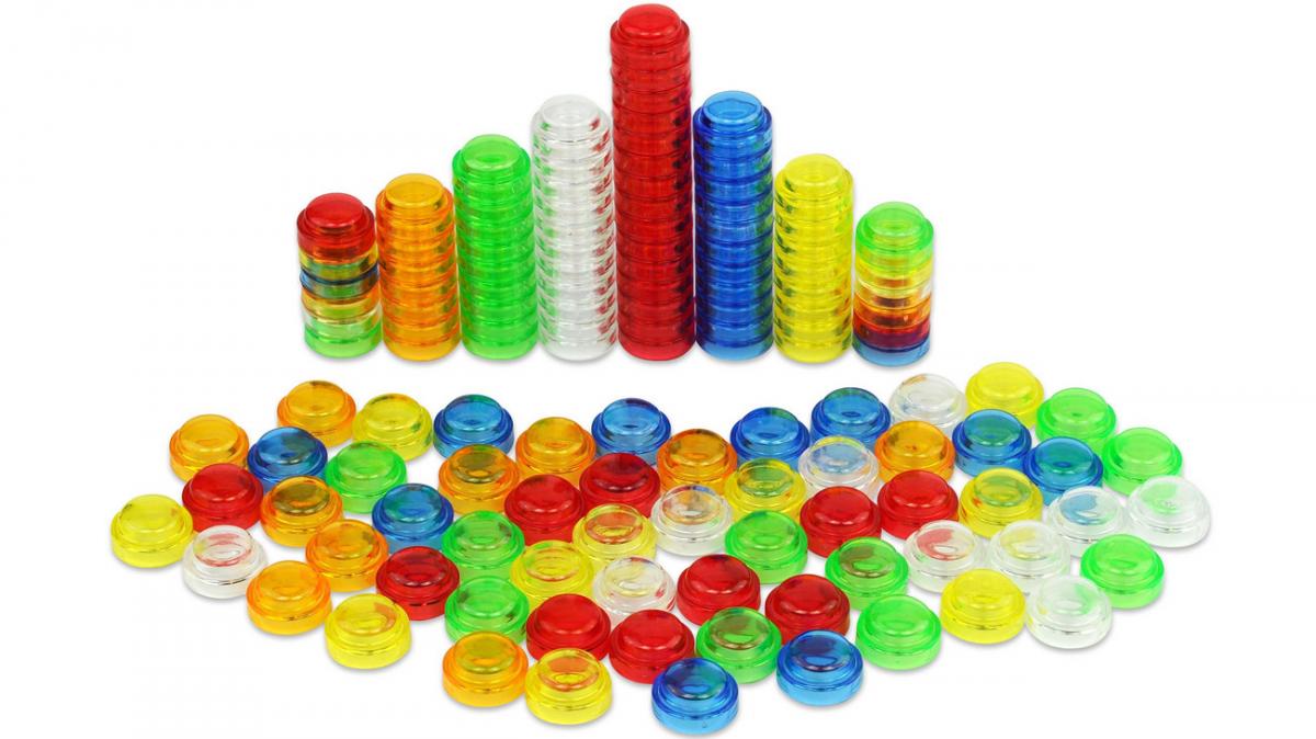 Set 1000 de pietre colorate pentru numărare și sortare