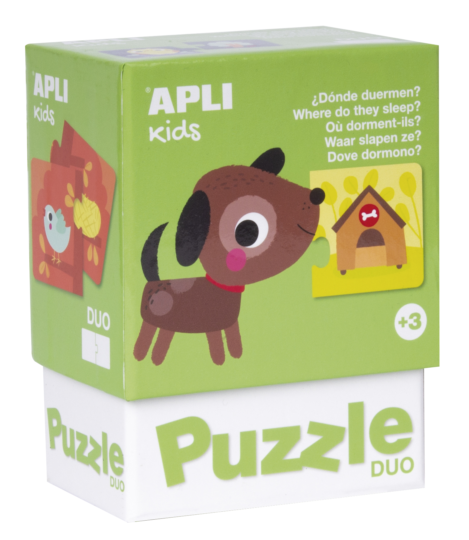Set 12 puzzle-uri din câte 2 piese - Animale și adăposturi