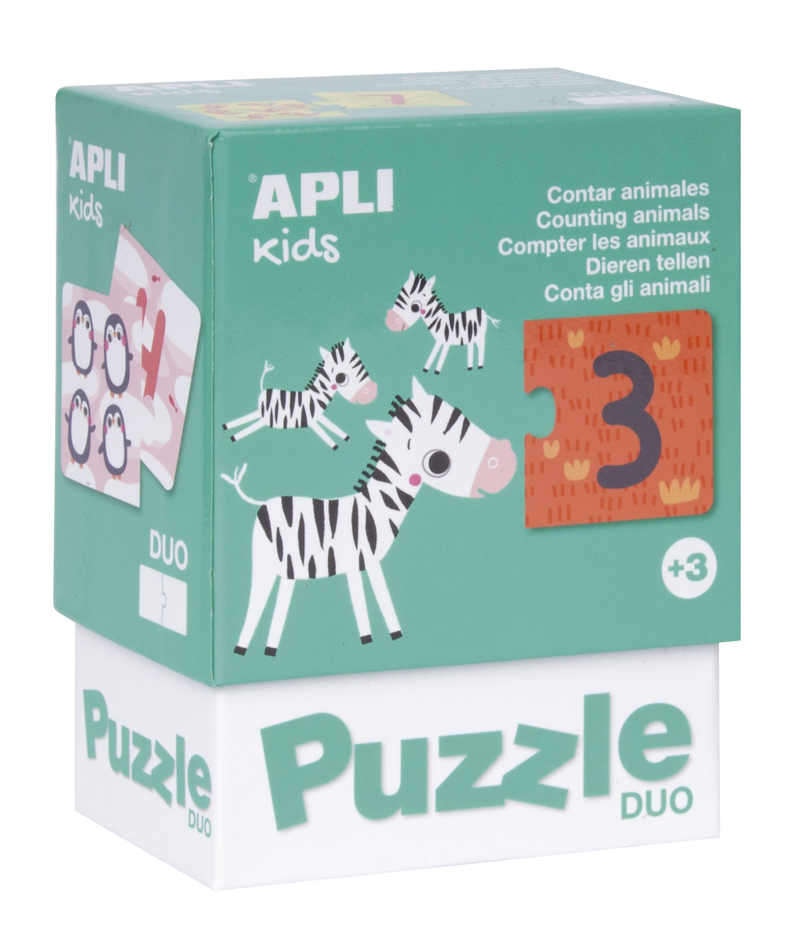 Set 12 puzzle-uri din câte 2 piese – Să numărăm animalele