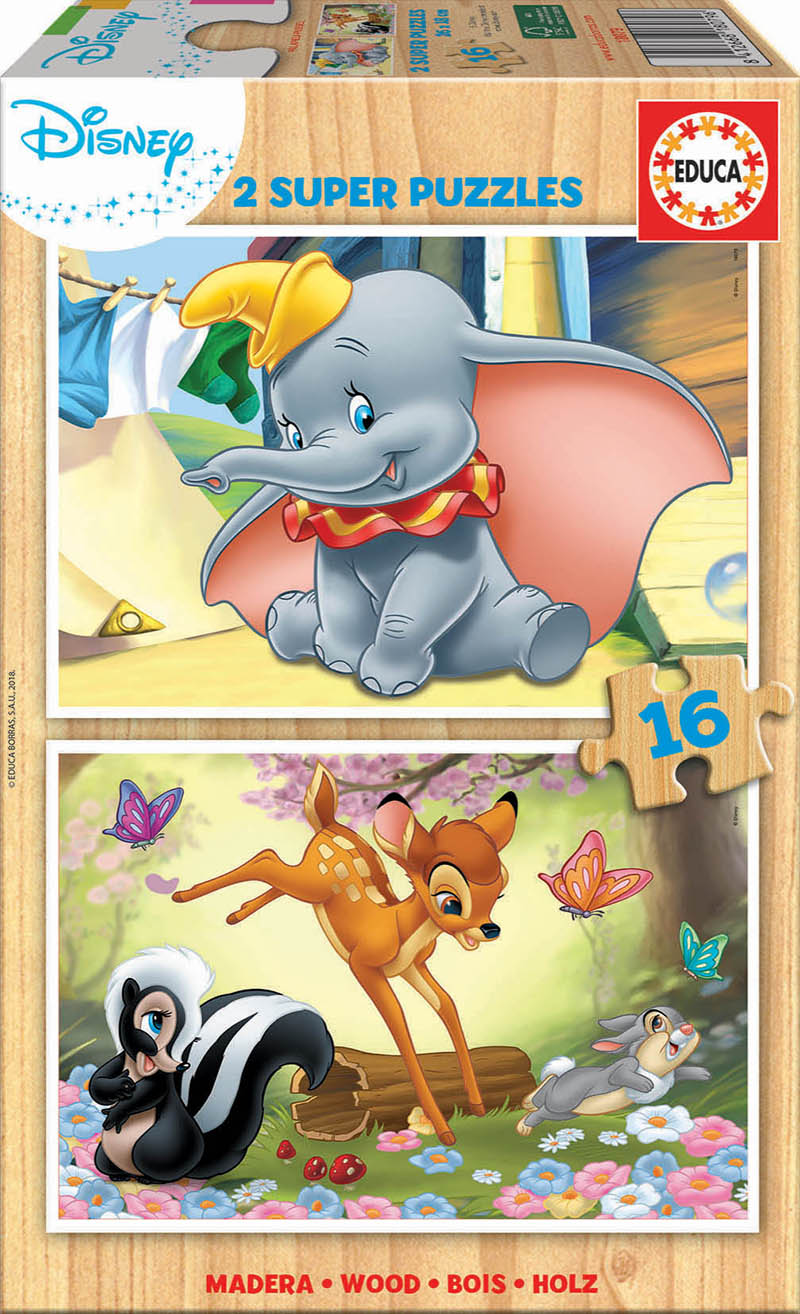 Set 2 puzzle-uri cu personaje Disney – Dumbo și Bambi edituradiana.ro