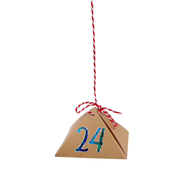 Set 24 cutii triunghiulare numerotate pentru decorare - Calendar Advent